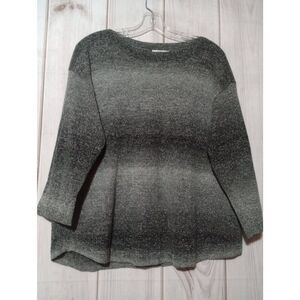 Croft‎ and Barrow Sweater Ladies Extra Large Black Gray Round Neck